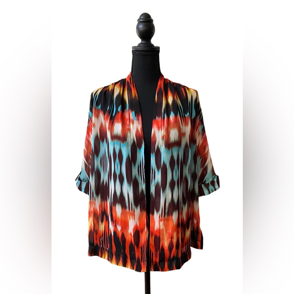 A new day: Vibrant Multicolor Open Front Kimono